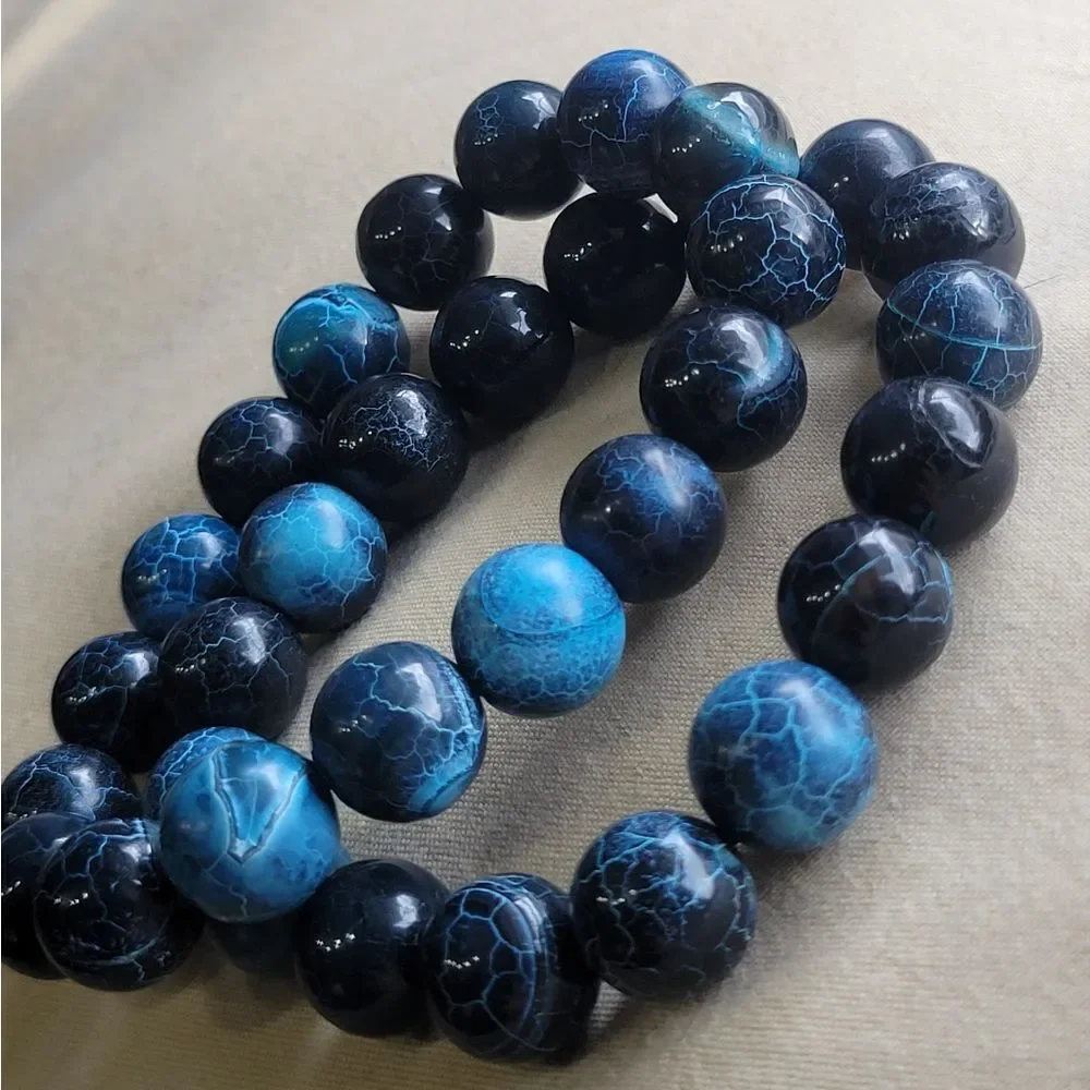 Blue Agate Beaded Bracelet‎